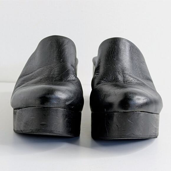 Intentionally Blank Clogs Womens EU 40 Black Mules Slip On Platform Chunky Wood - Picture 3 of 15